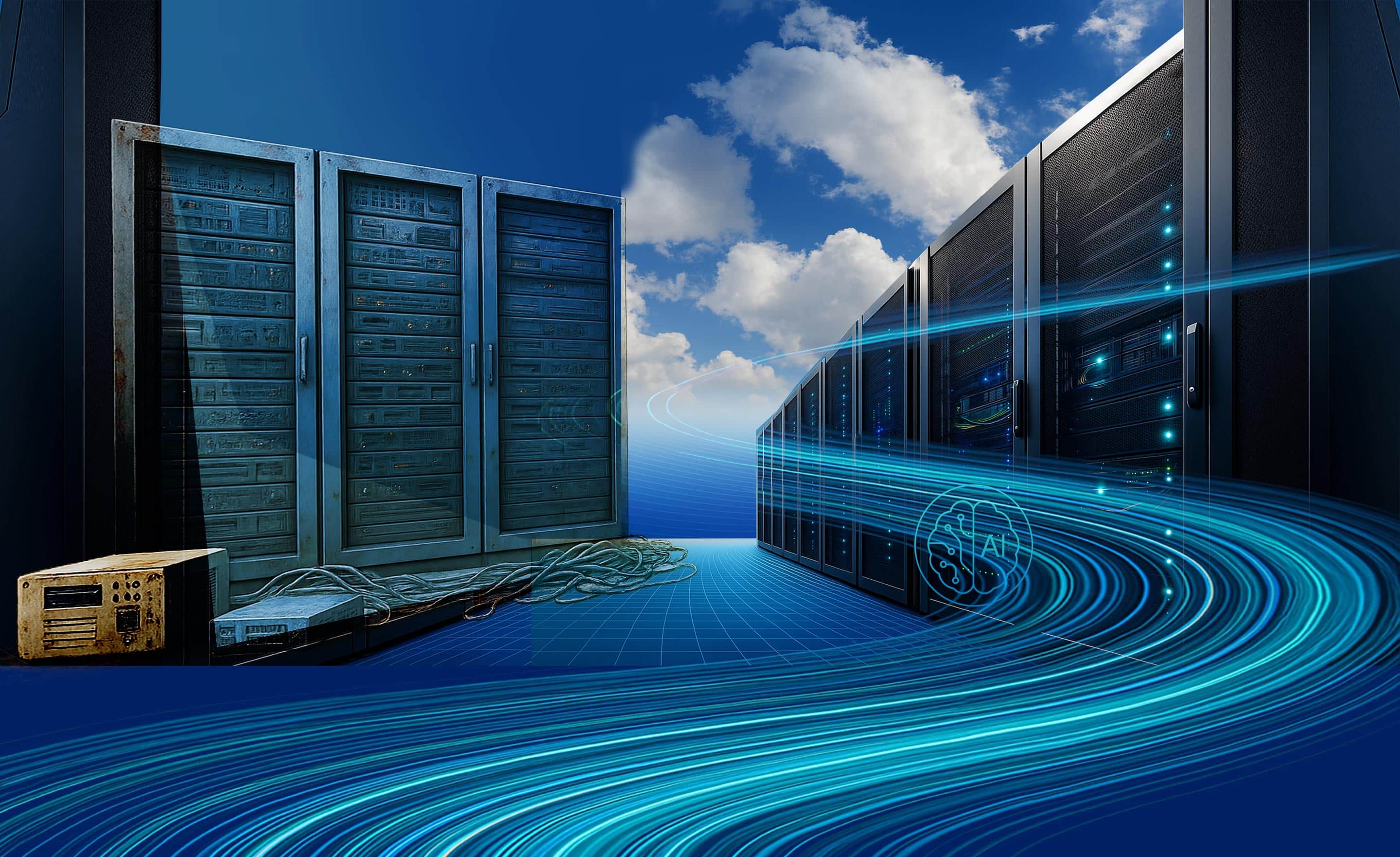 illustration of server rank in the clouds